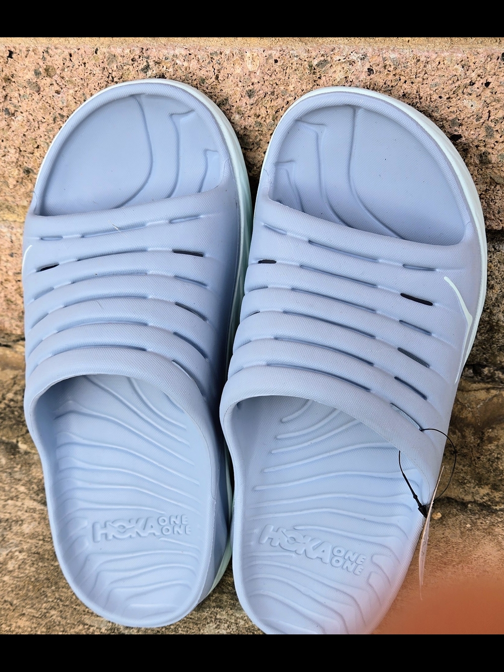 Hoka One One Light Blue Slide Sandals - Picture 1 of 3
